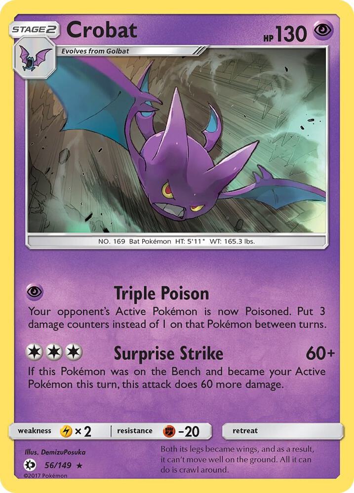 Crobat #56 HOLOFOIL SM Base Set