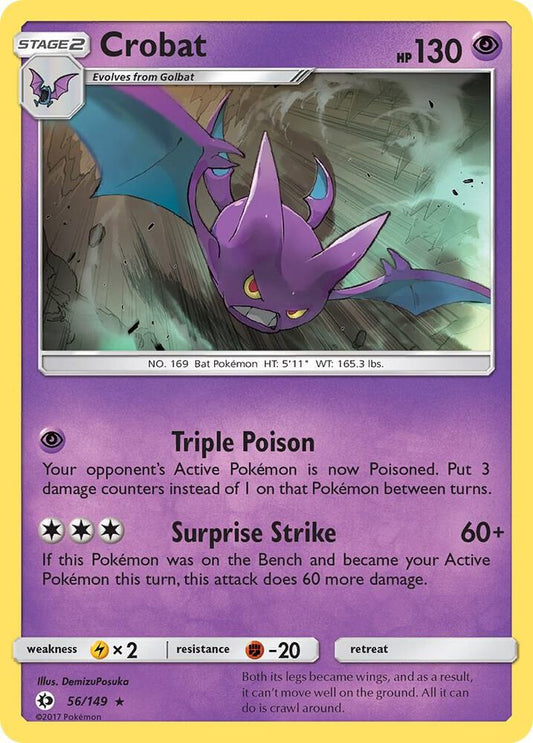 Crobat #56 HOLOFOIL SM Base Set