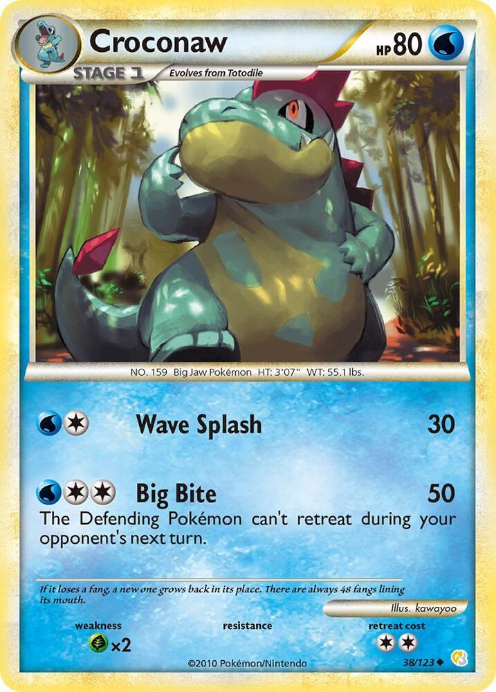 Croconaw #38 REVERSE HOLOFOIL HeartGold SoulSilver