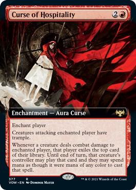 Curse of Hospitality #377 FOIL (Extended Art) Innistrad: Crimson Vow
