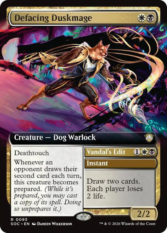Defacing Duskmage (Extended Art) #93 Commander: Secrets of Strixhaven