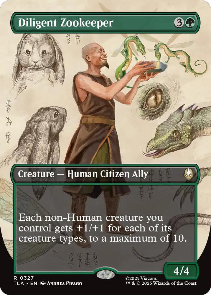 Diligent Zookeeper (Borderless) #327 FOIL Avatar: The Last Airbender
