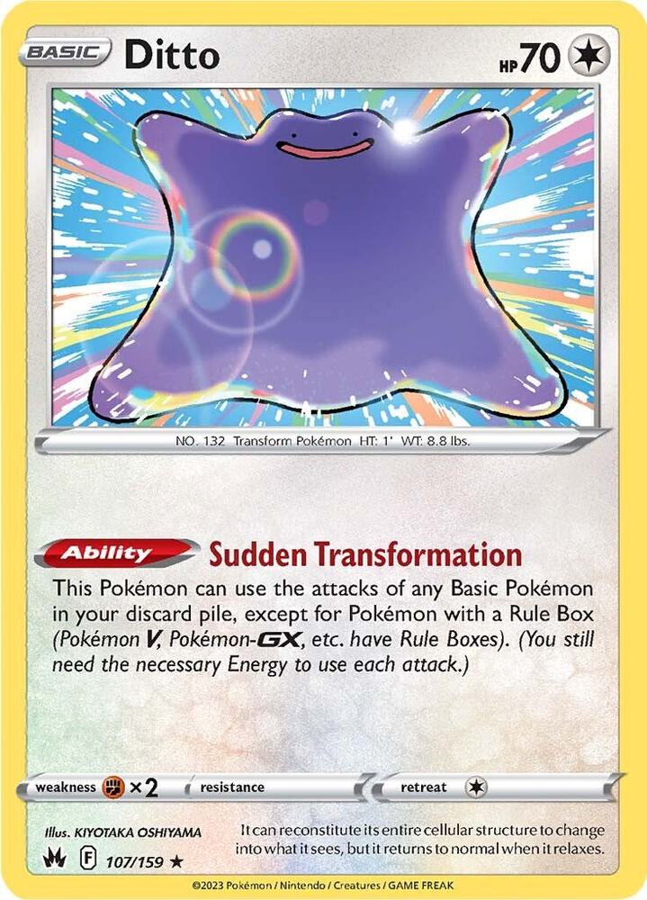 Ditto #107 HOLOFOIL SWSH: Crown Zenith