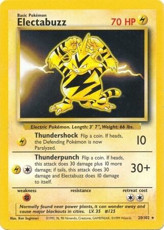 Electabuzz #20 Base Set