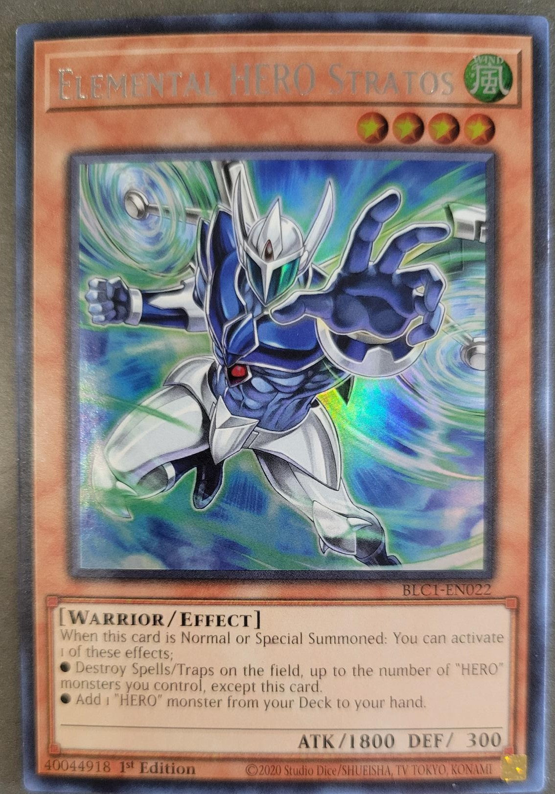 Elemental Hero Stratos (Alt Art) 1st Edition Battles of Legend Chapter 1 EN022