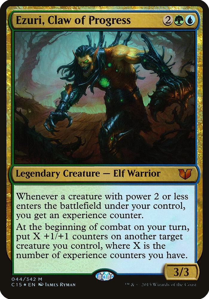 Ezuri, Claw of Progress #44 FOIL Commander 2015 OVERSIZE card