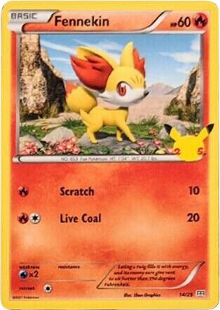 Fennekin #14 FOIL McDonald's 25th Anniversary Promos