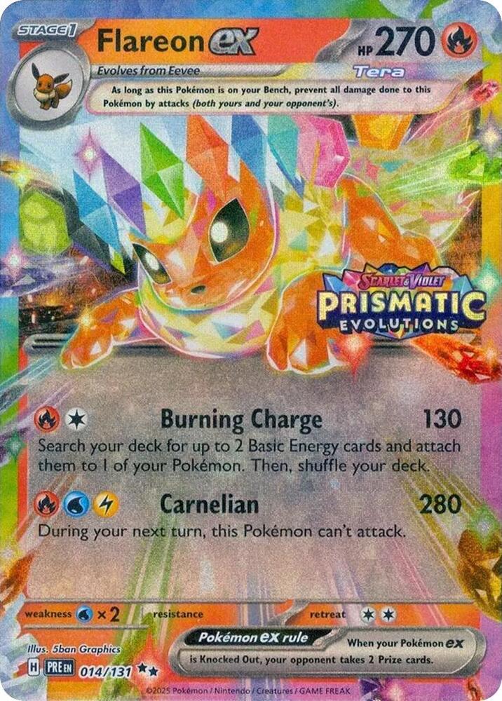 Flareon EX (Prismatic Evolutions Stamp) #14 Miscellaneous Cards & Products