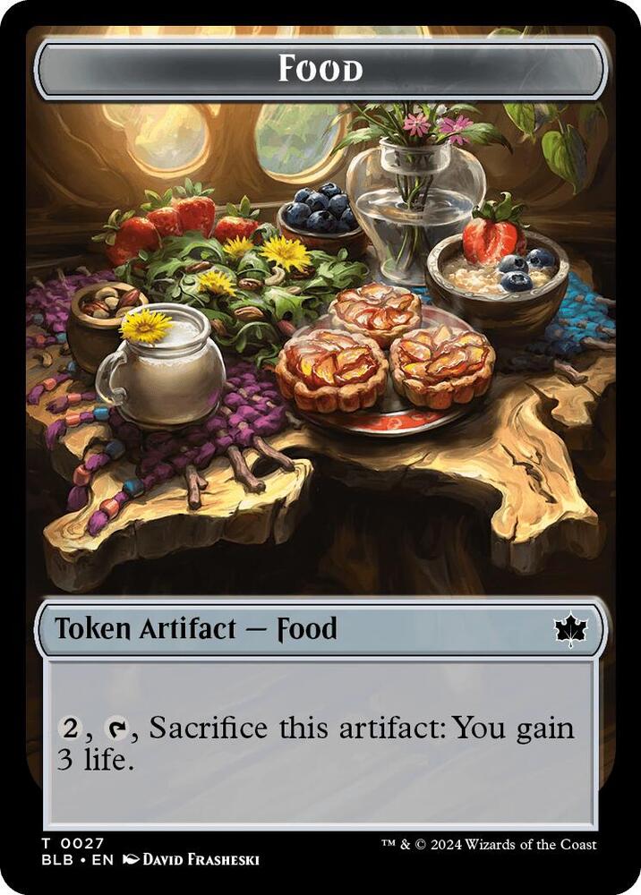 Food #27 // Coruscation Mage #17 Token FOIL Bloomburrow