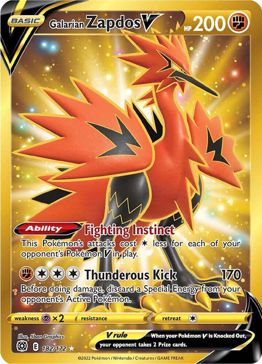 Galarian Zapdos V (Secret) #182 SWSH09: Brilliant Stars