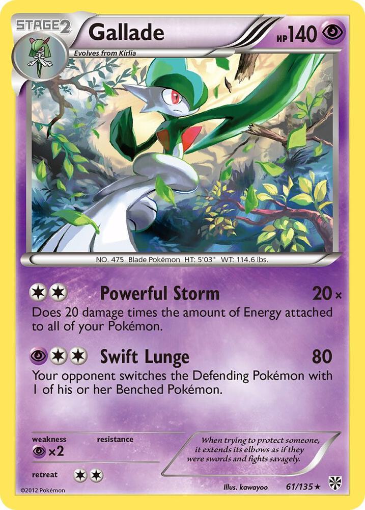 Gallade #61 HOLOFOIL Plasma Storm
