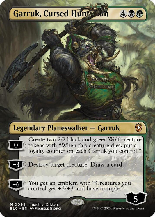 Garruk, Cursed Huntsman (Borderless) #99 FOIL Commander: Bloomburrow