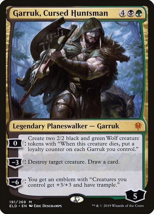 Garruk, Cursed Huntsman #191 FOIL Throne of Eldraine