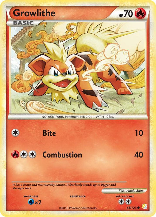 Growlithe #65 HeartGold SoulSilver