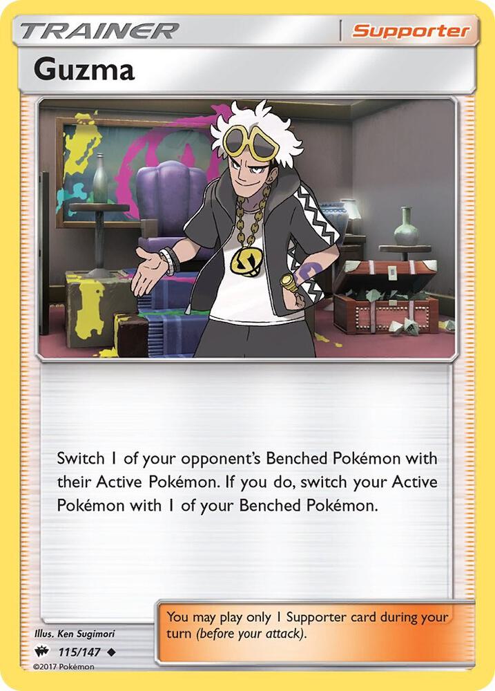 Guzma #115 REVERSE HOLOFOIL SM - Burning Shadows