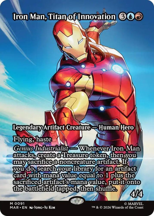 Iron Man, Titan of Innovation (Borderless) #91 FOIL Marvel Universe Eternal-Legal