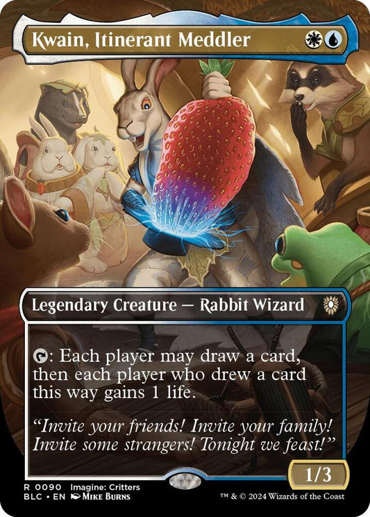 Kwain, Itinerant Meddler (Borderless) #90 FOIL Commander: Bloomburrow