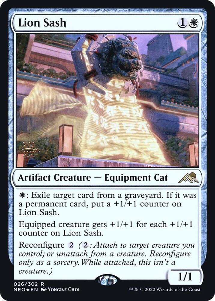 Lion Sash #26 FOIL Prerelease Cards (Kamigawa: Neon Dynasty)
