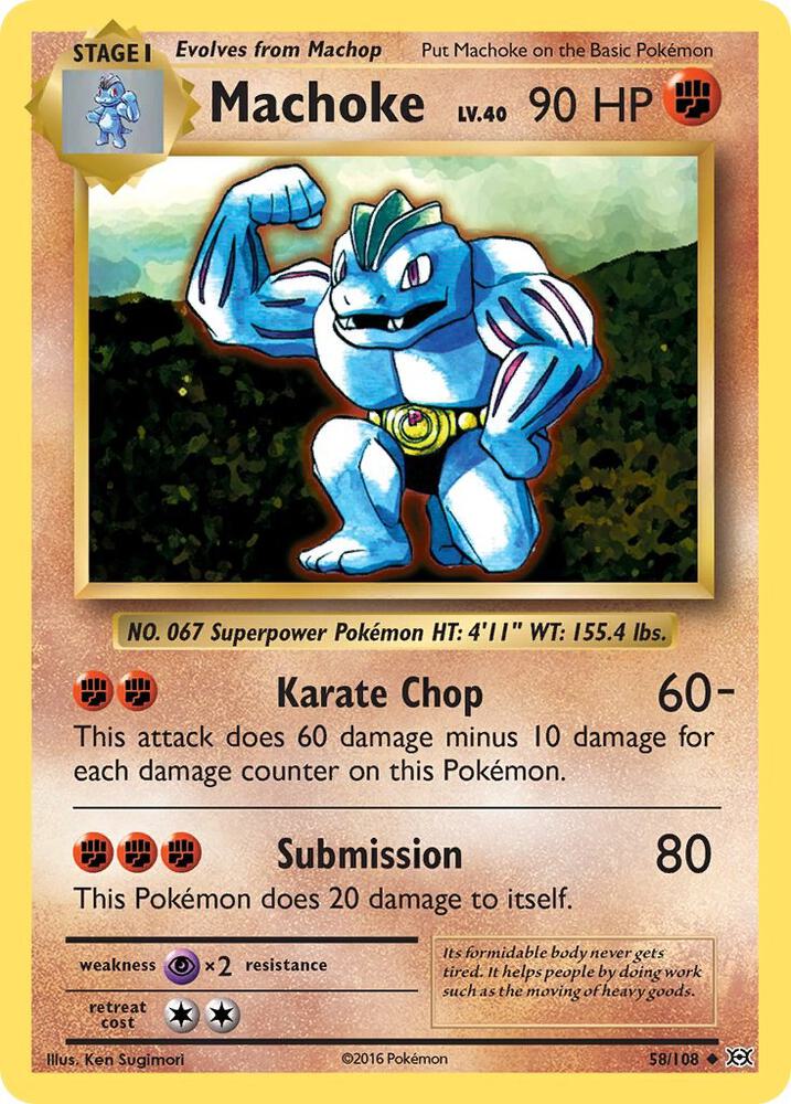 Machoke #58 REVERSE HOLOFOIL XY - Evolutions