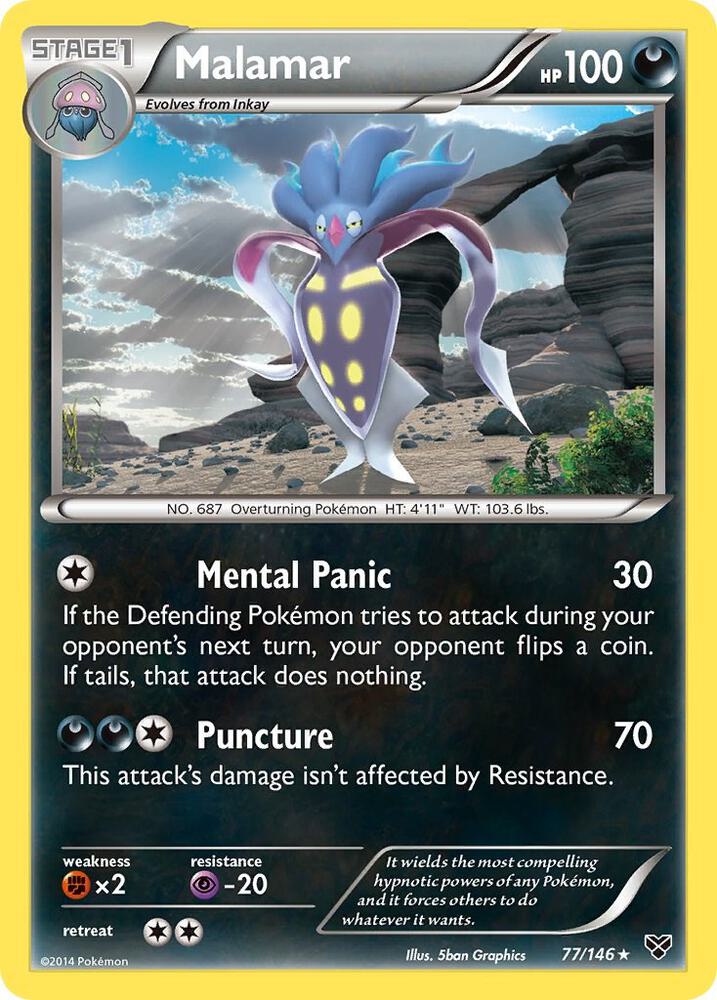 Malamar #77 REVERSE HOLOFOIL XY Base Set