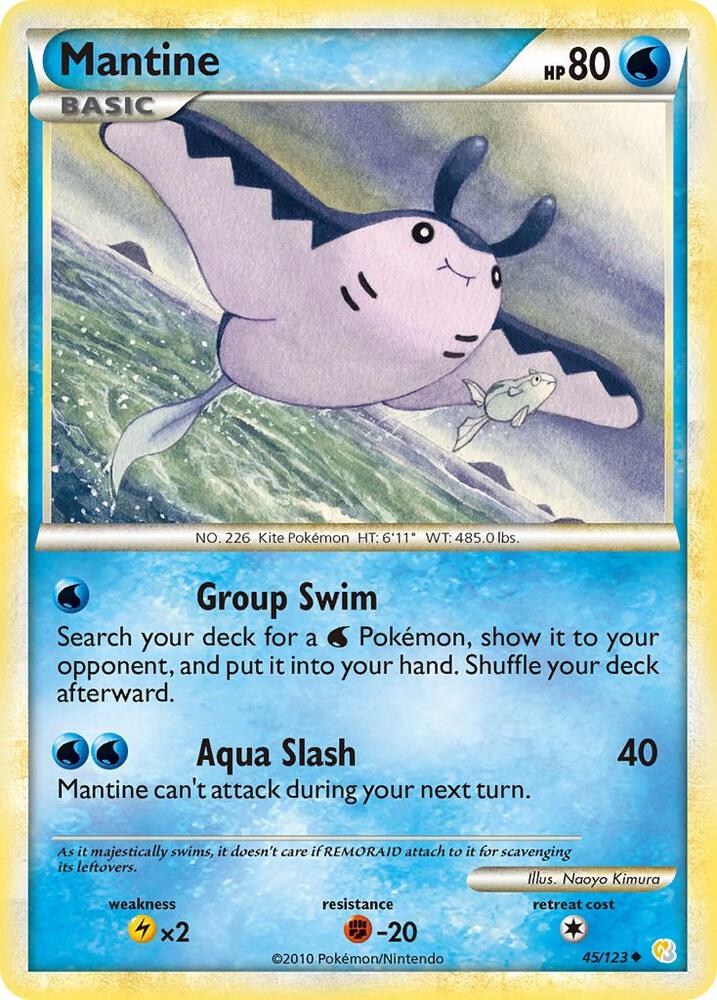 Mantine #45 REVERSE HOLOFOIL HeartGold SoulSilver