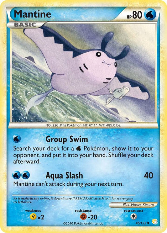 Mantine #45 REVERSE HOLOFOIL HeartGold SoulSilver