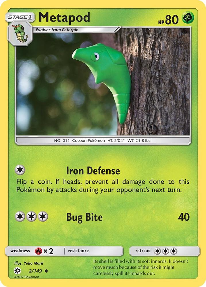 Metapod #2 REVERSE HOLOFOIL SM Base Set