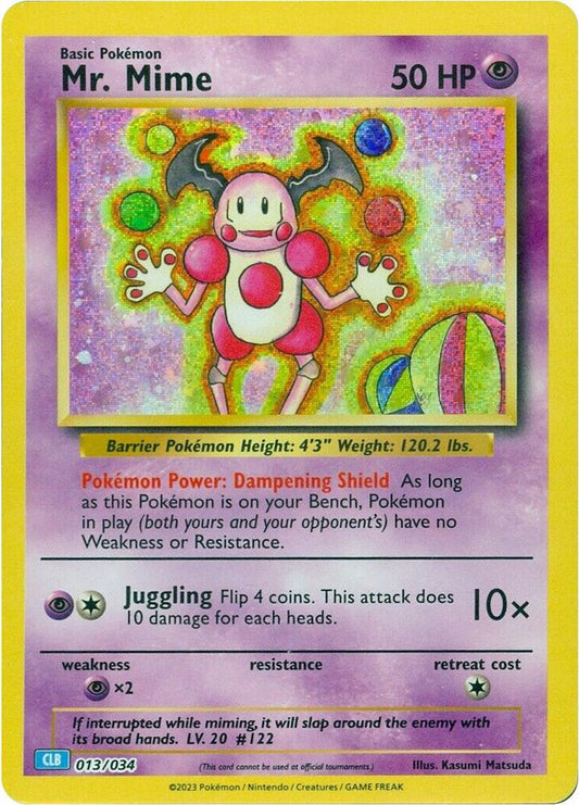Mr. Mime #13 HOLOFOIL Trading Card Game Classic