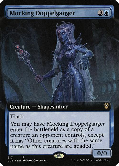 Mocking Doppelganger #617 (Extended Art) Commander Legends: Battle for Baldur's Gate