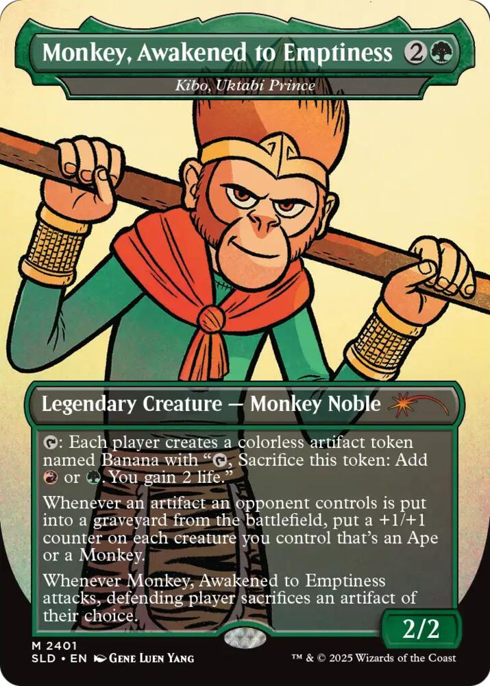 Monkey, Awakened to Emptiness (Kibo, Uktabi Prince) #2401 FOIL Secret Lair Drop Series