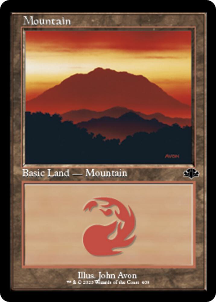 Mountain (Retro Frame) #409 FOIL Dominaria Remastered