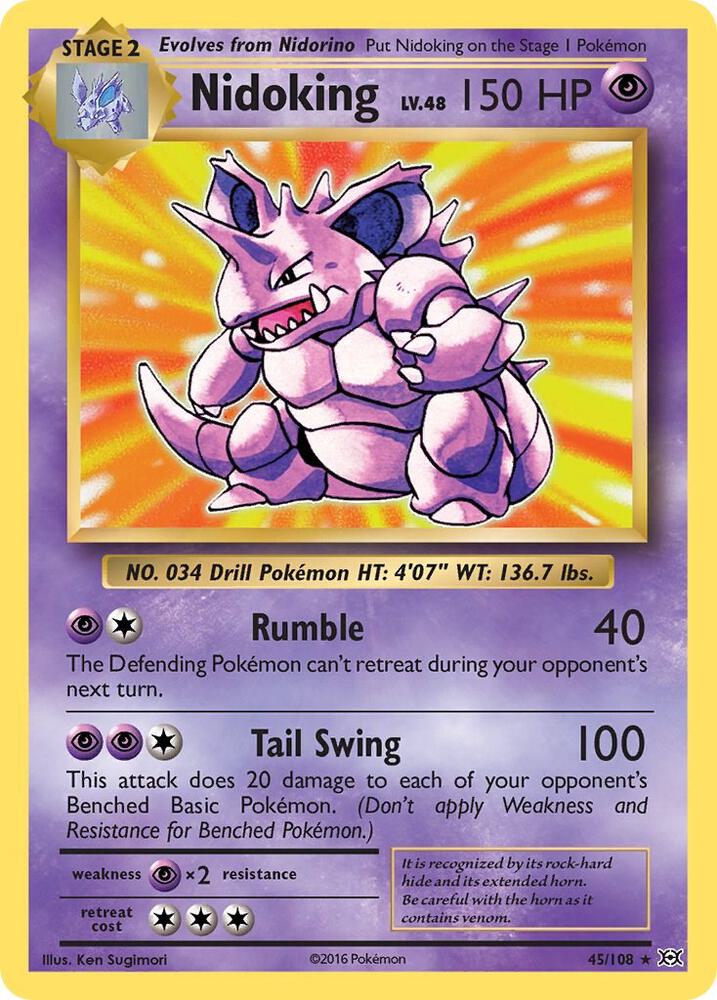 Nidoking #45 REVERSE HOLOFOIL XY - Evolutions