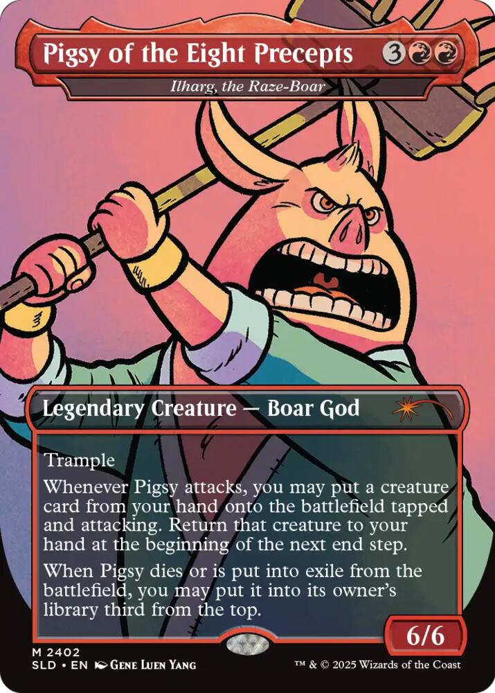 Pigsy of the Eight Precepts (Ilharg, the Raze-Boar) #2402 FOIL Secret Lair Drop Series