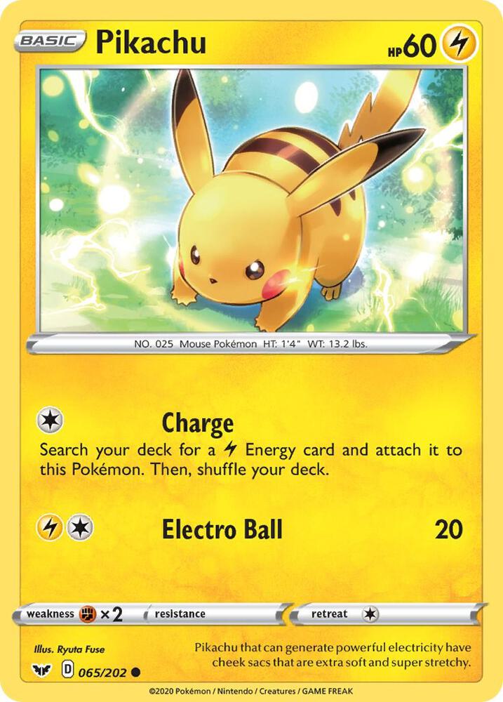 Pikachu #65 SWSH01: Sword & Shield Base Set