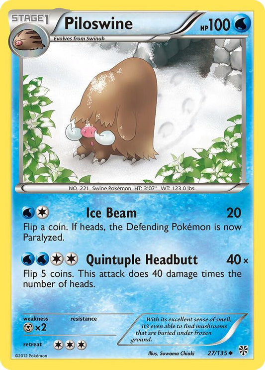 Piloswine #27 REVERSE HOLOFOIL Plasma Storm