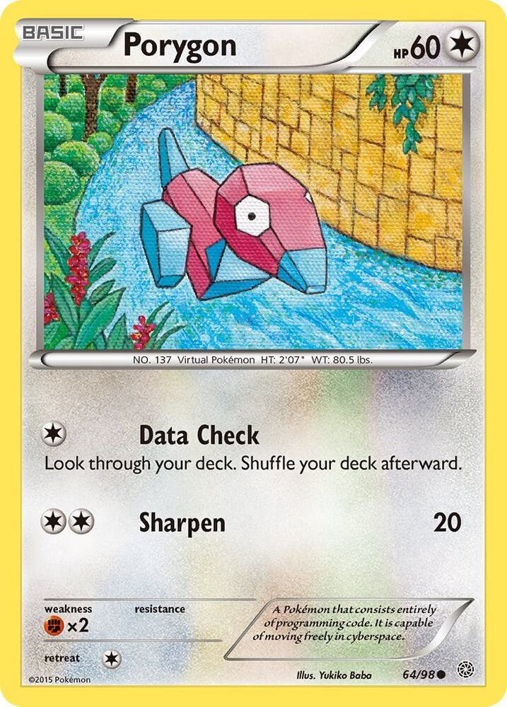 Porygon #64 REVERSE HOLOFOIL XY - Ancient Origins