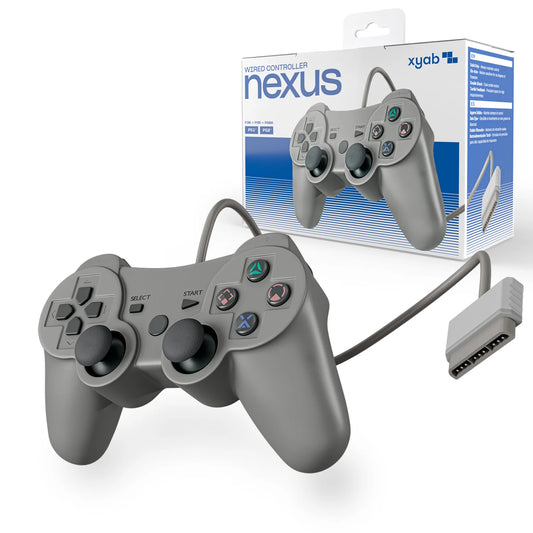 PS1 Wired Controller (Gray) (XYAB) NEW/SEALED