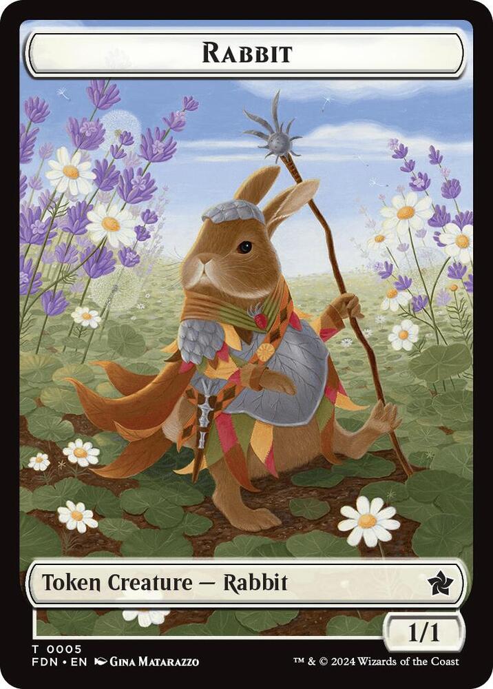 Rabbit Token #5 // Soldier Token #6 FOIL Foundations