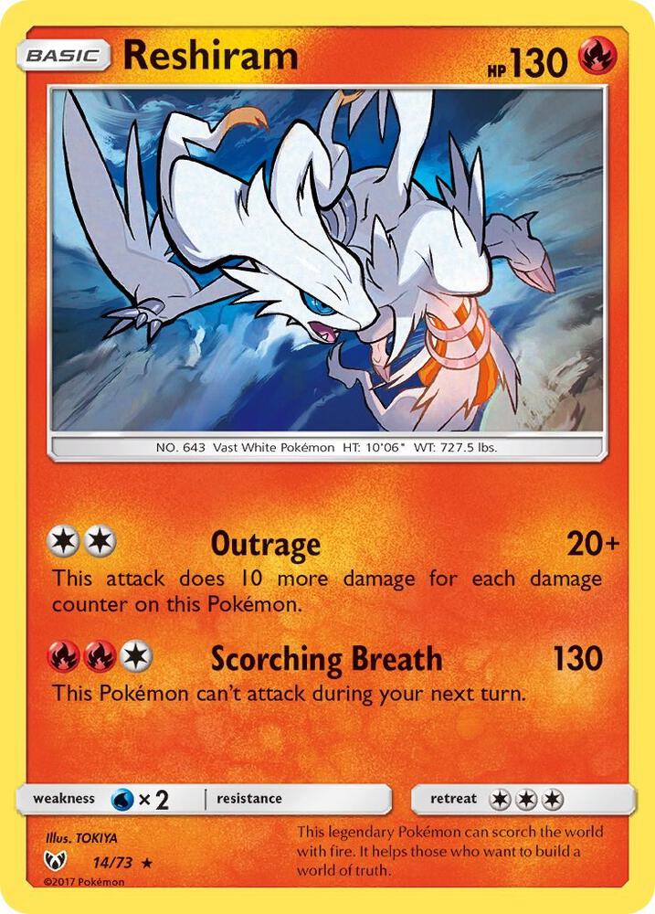 Reshiram #14 HOLOFOIL Shining Legends