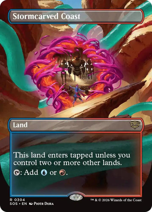 Stormcarved Coast (Borderless) #304 FOIL Secrets of Strixhaven
