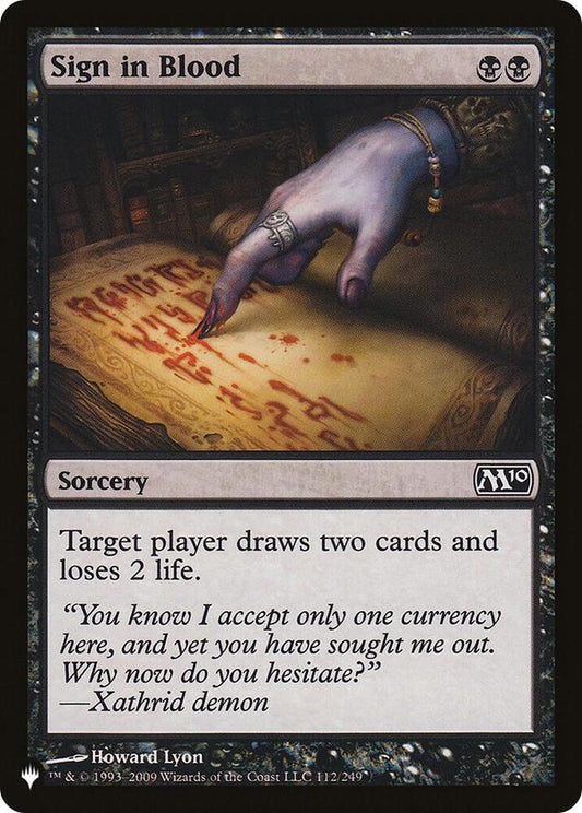 Sign in Blood #112 The List Reprints