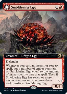Smoldering Egg #358 (Extended Art) FOIL Innistrad: Midnight Hunt