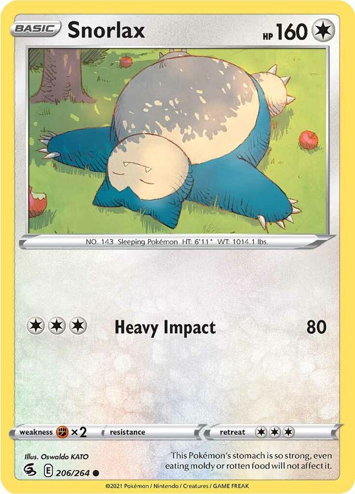 Snorlax #206 REVERSE HOLOFOIL SWSH08: Fusion Strike