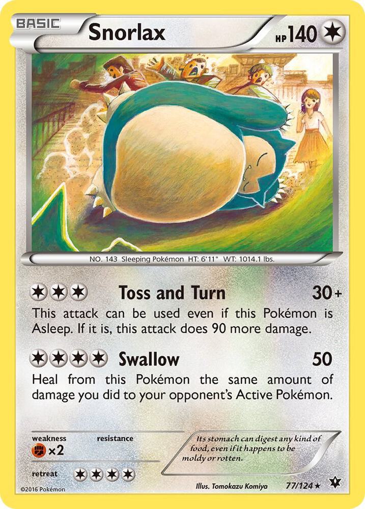 Snorlax #77 REVERSE HOLOFOIL XY - Fates Collide