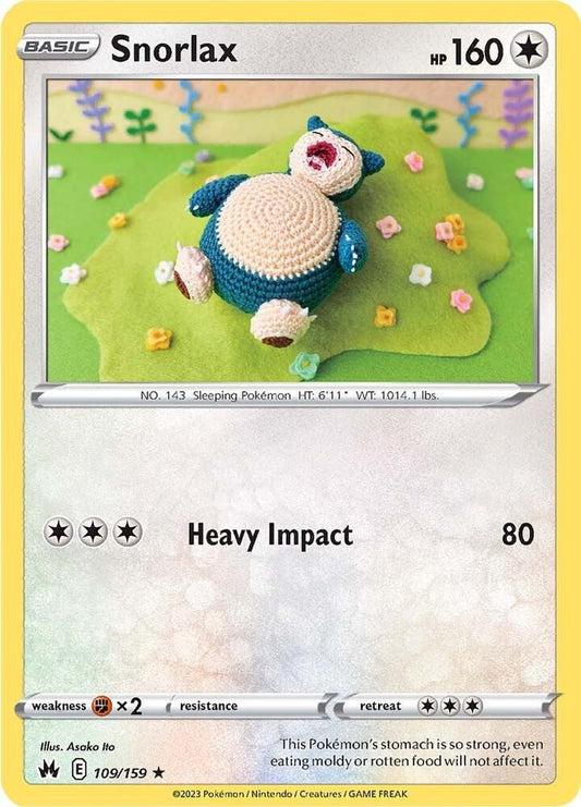 Snorlax #109 REVERSE HOLOFOIL SWSH: Crown Zenith