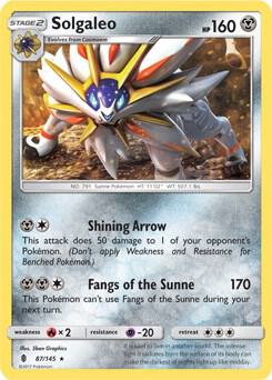 Solgaleo #87 HOLOFOIL Deck Exclusives (SM - Guardians Rising)