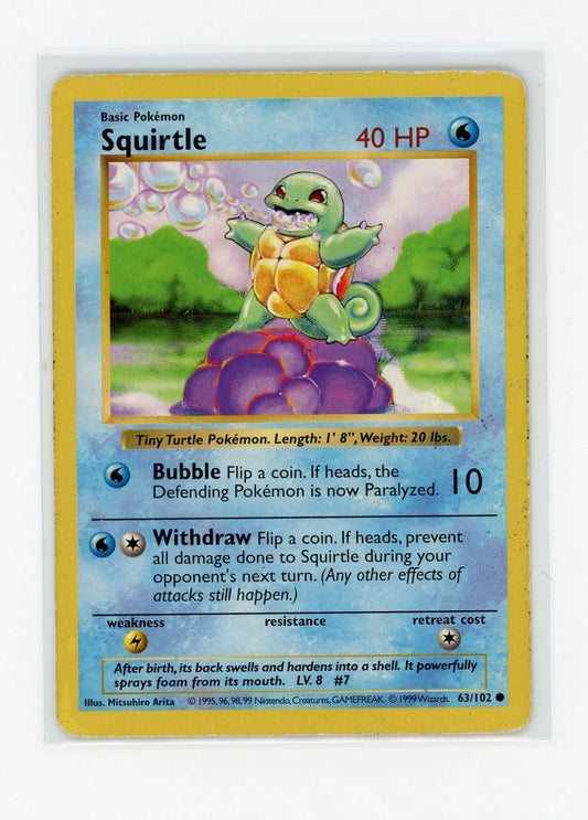 Squirtle #63 Base Set (Shadowless)