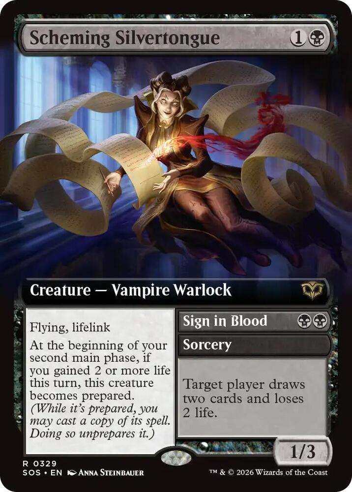 Scheming Silvertongue (Extended Art) #329 Secrets of Strixhaven
