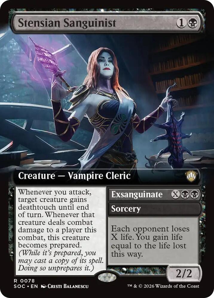 Stensian Sanguinist (Extended Art) #78 Commander: Secrets of Strixhaven