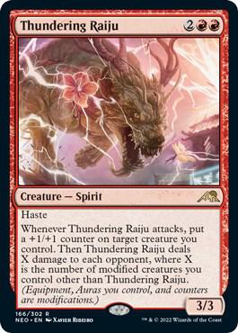 Thundering Raiju #166 FOIL Kamigawa: Neon Dynasty